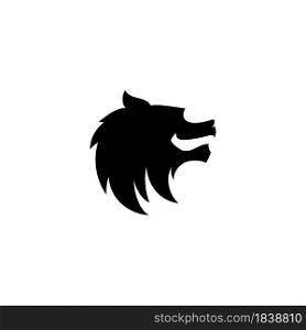 Wolf head logo design vector template