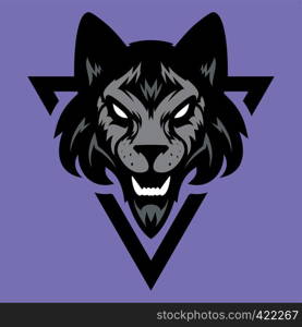 Wolf head logo. Great for sports logotypes and team mascots.