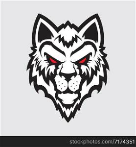 Wolf head logo. Great for sports logotypes and team mascots.
