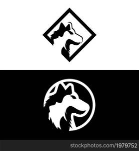 Wolf head logo template vector icon design