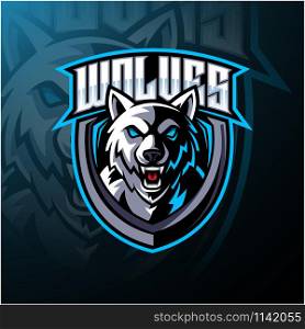 Wolf head mascot logo design