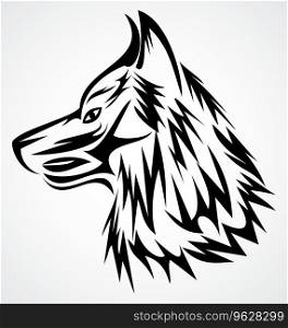 Wolf head tattoo design Royalty Free Vector Image
