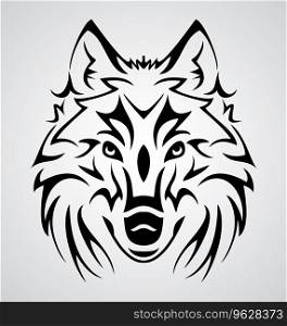 Wolf head tribal Royalty Free Vector Image