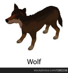 Wolf icon. Isometric illustration of wolf vector icon for web. Wolf icon, isometric style