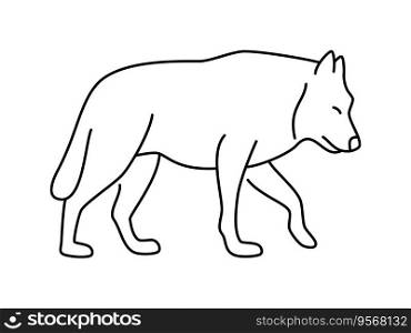 Wolf linear vector icon. Animal world. Wolf, drawing, animal, beast, outline, image and more. Isolated outline of a wolf on a white background.