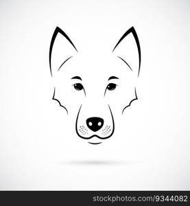 Wolf Muzzle on white background. Line art. Minimalist animal icon for your design.