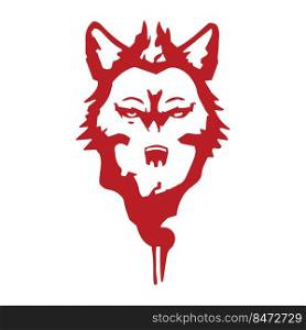 Wolf redhead emblem isolated vector illustration. Creative template design. Logo design. Danger symbol. Concept art.
