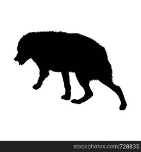 Wolf Silhouette. Highly Detailed Smooth Design. Vector Illustration.