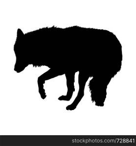 Wolf Silhouette. Highly Detailed Smooth Design. Vector Illustration.