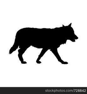 Wolf Silhouette. Highly Detailed Smooth Design. Vector Illustration.