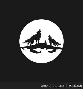 Wolf Silhouette Icon And Symbol Vector Template Illustration