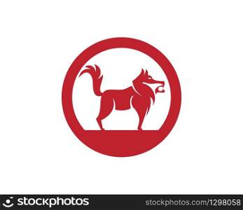 Wolf silhouette logo design vector illustration