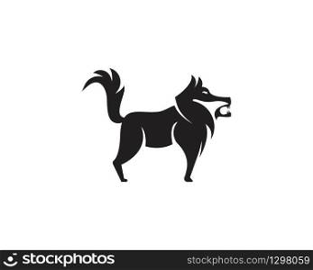Wolf silhouette logo design vector illustration