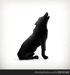 Wolf silhouette, vector