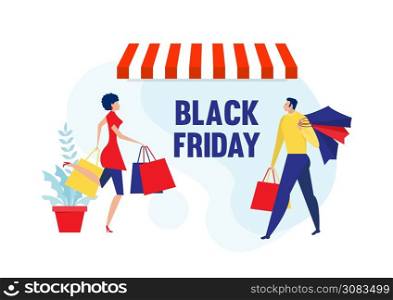woman and man shopping Summer sale discount black friday start .