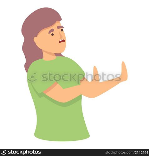 Woman anxiety icon cartoon vector. Panic attack. Mental stress. Woman anxiety icon cartoon vector. Panic attack
