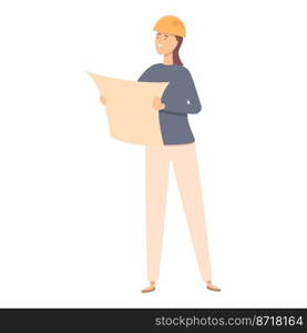 Woman architect icon cartoon vector. Female worker. Business work. Woman architect icon cartoon vector. Female worker