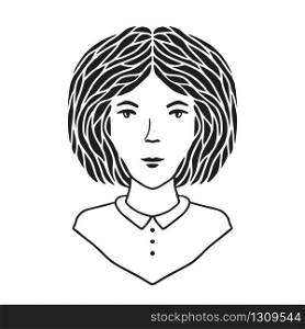 Woman avatar. Doodle vector style. Woman avatar. Doodle vector style.