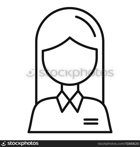 Woman avatar icon. Outline woman avatar vector icon for web design isolated on white background. Woman avatar icon, outline style