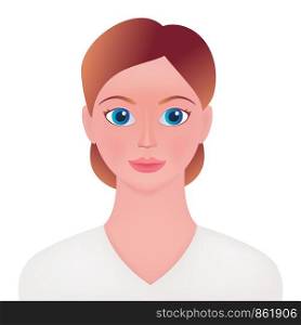 Woman avatar isolated on white background. Vector illustration for your design.