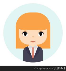 Woman Avatar with Smiling face. Female Cartoon Character. Businesswoman. Beautiful Ginger People Icon. Office Worker. Woman Avatar with Smiling face. Female Cartoon Character. Businesswoman. Beautiful Ginger People Icon. Office Worker.