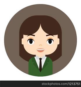 Woman Avatar with Smiling face. Female Cartoon Character. Businesswoman. Beautiful People Icon. Woman Avatar with Smiling face. Female Cartoon Character. Businesswoman. Beautiful People Icon.