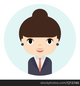 Woman Avatar with Smiling face. Female Cartoon Character. Businesswoman. Beautiful People Icon. Office Worker. Woman Avatar with Smiling face. Female Cartoon Character. Businesswoman. Beautiful People Icon. Office Worker.