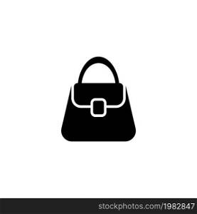 Woman Bag. Flat Vector Icon. Simple black symbol on white background. Woman Bag Flat Vector Icon