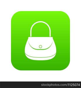 Woman bag icon digital green for any design isolated on white vector illustration. Woman bag icon digital green