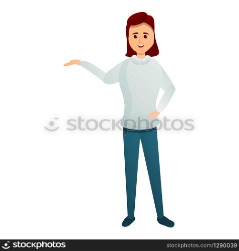 Woman bank employee icon. Cartoon of woman bank employee vector icon for web design isolated on white background. Woman bank employee icon, cartoon style