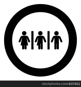 Woman bisexual transvestite gay man loyalty concept icon in circle round black color vector illustration flat style simple image. Woman bisexual transvestite gay man loyalty concept icon in circle round black color vector illustration flat style image