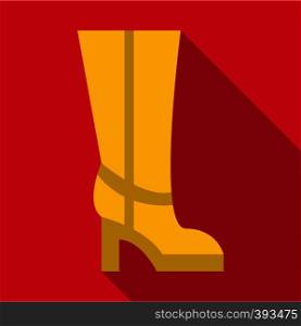 Woman boot, icon. Flat illustration of woman boot, vector icon for web. Woman boot, icon, flat style