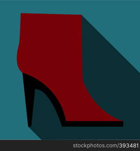 Woman boot icon. Flat illustration of woman boot vector icon for web. Woman boot icon, flat style