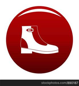 Woman boots icon. Simple illustration of woman boots vector icon for any any design red. Woman boots icon vector red