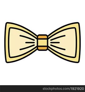 Woman bow tie icon. Outline woman bow tie vector icon color flat isolated on white. Woman bow tie icon color outline vector