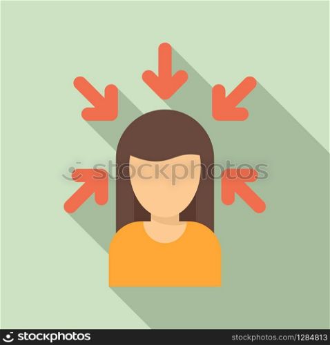 Woman buyer icon. Flat illustration of woman buyer vector icon for web design. Woman buyer icon, flat style