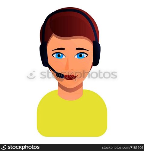Woman call center manager icon. Cartoon of woman call center manager vector icon for web design isolated on white background. Woman call center manager icon, cartoon style
