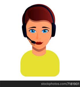 Woman call center manager icon. Cartoon of woman call center manager vector icon for web design isolated on white background. Woman call center manager icon, cartoon style