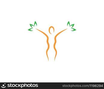 woman character with leaves vector icon illustration design