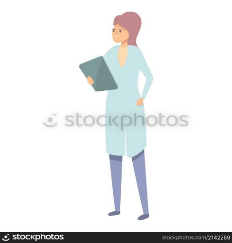 Woman chemist icon cartoon vector. Lab scientist. Science test. Woman chemist icon cartoon vector. Lab scientist