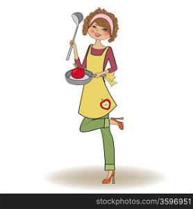 woman cooking, illustration in vector&#xA;&#xA;