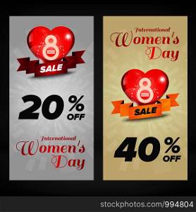 Woman day vertical banners set. Design concept. Vector Illustration. Woman day banners set