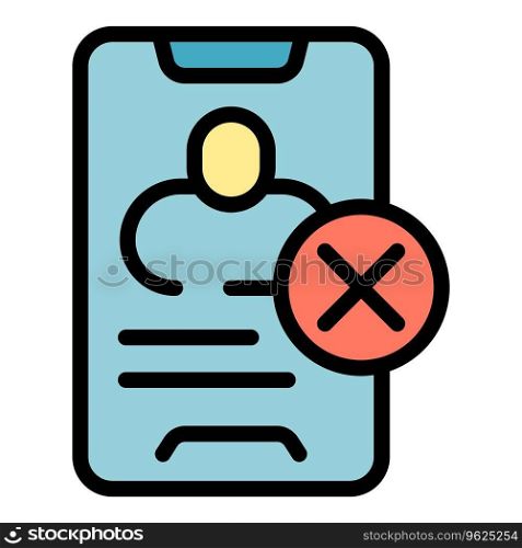Woman deleting account icon outline vector. Social profile. Privacy bin color flat. Woman deleting account icon vector flat