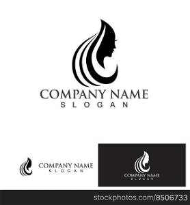 Woman face and hair saloon logo  silhouette