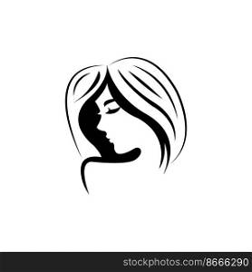 woman face icon logo vector design template