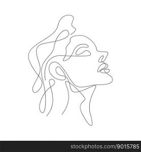 Woman face line art icon design illustration