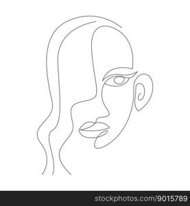 Woman face line art icon design illustration