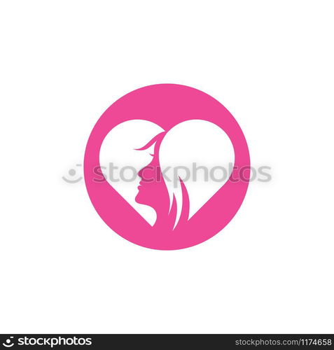 Woman face silhouette character illustration logo icon vector