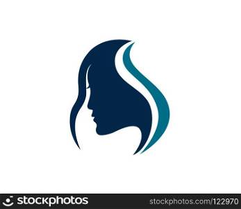 woman face silhouette character illustration logo icon vector