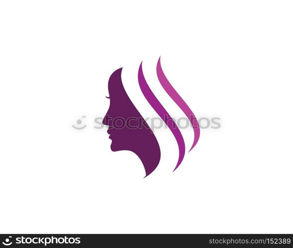 woman face silhouette character illustration logo icon vector